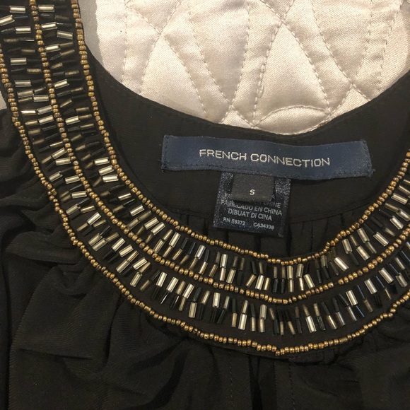 French Connection Drapey Top with Beaded Neckline - Picture 3 of 3